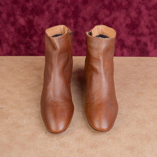 Aquatalia Women Felicia Brown Italian Leather Ankle Zip Heel Fashion Boots sz 10
