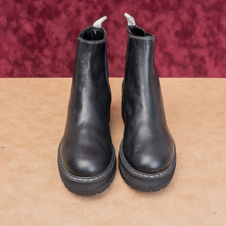 Marc Fisher Women Pirro Chelsea Platform Black Leather Ankle Boots size 8.5
