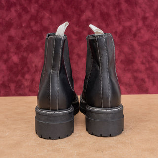 Marc Fisher Women Pirro Chelsea Platform Black Leather Ankle Boots size 8.5