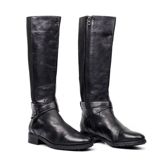 Coach Women Essex Black Leather Riding Equestrian Zip Knee Boots sz 7