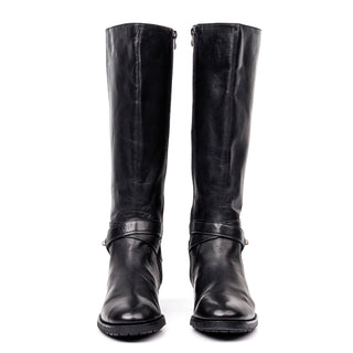 Coach Women Essex Black Leather Riding Equestrian Zip Knee Boots sz 7