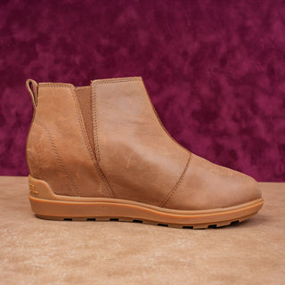 Sorel Women Evie II Wedge Slip-on Tan Nubuck Chelsea Ankle Boots size 8.5