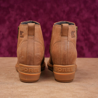 Sorel Women Evie II Wedge Slip-on Tan Nubuck Chelsea Ankle Boots size 8.5