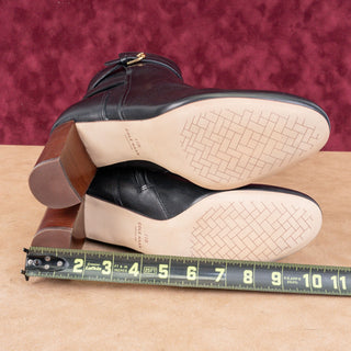 Cole Haan Women Glendale Black Leather Grand OS Dress Office Zip Ankle Boots 11