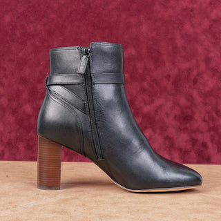 Cole Haan Women Glendale Black Leather Grand OS Dress Office Zip Ankle Boots 11