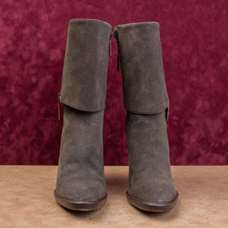 Michael Kors Women Party Grey Suede Fold Over Modern Fashion Ankle Boots sz 9