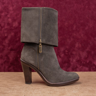 Michael Kors Women Party Grey Suede Fold Over Modern Fashion Ankle Boots sz 9