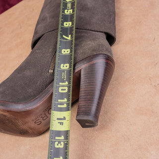 Michael Kors Women Party Grey Suede Fold Over Modern Fashion Ankle Boots sz 9