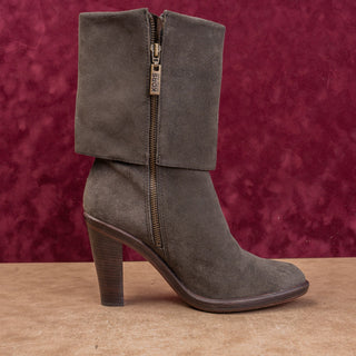 Michael Kors Women Party Grey Suede Fold Over Modern Fashion Ankle Boots sz 9