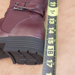Easy Street Women Erica Burgundy Wide Calf Faux Leather Riding Knee Boots sz 10