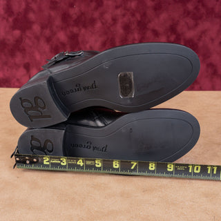 Paul Green Women Wyatt Black Leather Buckle Moto Biker Ankle Boots sz 7US UK 4.5