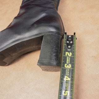 Stuart Weitzman Wmn Black Leather Vintage Retro 90s Square Toe Boots 10.5