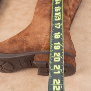 Born Borman Womens Distress Brown Leather Back Zipper Fashion OTK Boots sz 7