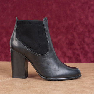 Stuart Weitzman Women Slip-on Black Leather Dress Stretch Ankle Boots sz 9