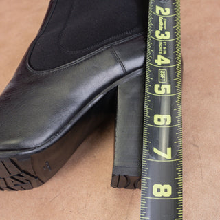 Stuart Weitzman Women Slip-on Black Leather Dress Stretch Ankle Boots sz 9