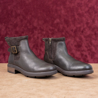 UGG Women Harrison Moto Biker Brown Waterproof Leather ankle Boots sz 7.5