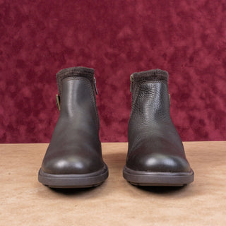 UGG Women Harrison Moto Biker Brown Waterproof Leather ankle Boots sz 7.5