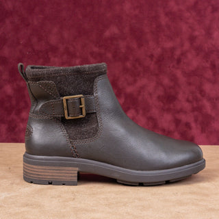 UGG Women Harrison Moto Biker Brown Waterproof Leather ankle Boots sz 7.5