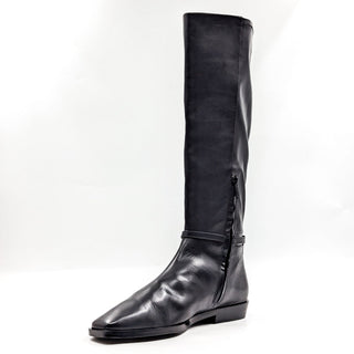 Sam Edelman Women Clive Black Leather Zip Riding Square Toe Knee Boots size 11