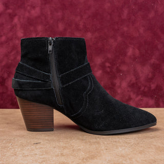 Bella Vita Women Black Suede Zip Cowboy Wide Width Festival Party Boots sz 7.5