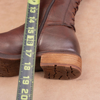 Sofft Women Sharnell II Dark Rust Brown Leather Back Lace-up Riding Boots sz 9.5