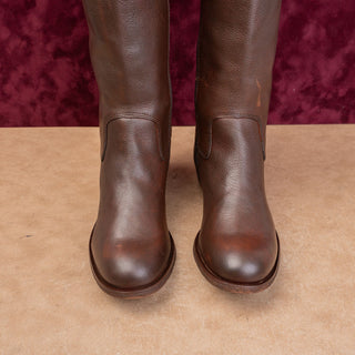 Sofft Women Sharnell II Dark Rust Brown Leather Back Lace-up Riding Boots sz 9.5