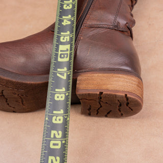 Sofft Women Sharnell II Dark Rust Brown Leather Back Lace-up Riding Boots sz 9.5