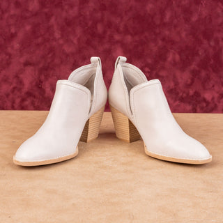 Jeffrey Campbell Women Rosalee Ivory Leather Western Cowboy Boots size 7.5