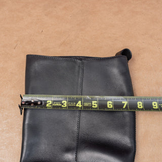 Tory Burch Women Black Leather Classic Equestrian Riding Logo Knee Boots sz 10