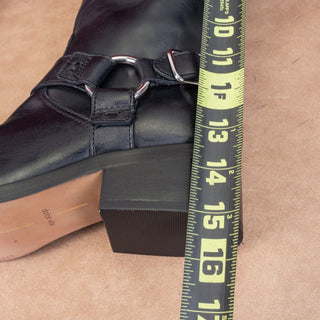 Dolce Vita Women Evi Black Leather Moto Biker Metal Harness Fashion Mid Boots 8