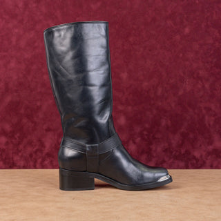 Dolce Vita Women Evi Black Leather Moto Biker Metal Harness Fashion Mid Boots 8