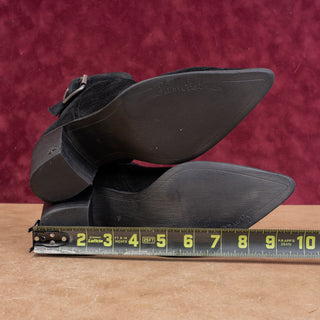 Sam Edelman Women Leonia Black Suede Modern Western Zip Ankle Boots sz 7.5