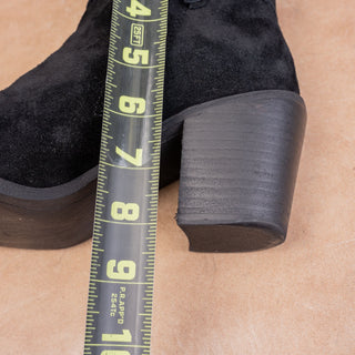 Sam Edelman Women Leonia Black Suede Modern Western Zip Ankle Boots sz 7.5