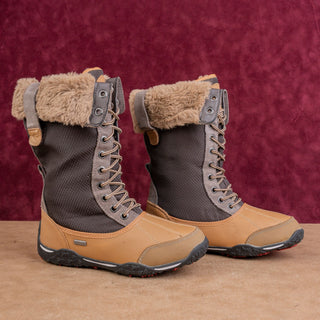 Pajar Women Genevieve Brown Leather Lace-up Cuff Winter Boots 8US EUR 39