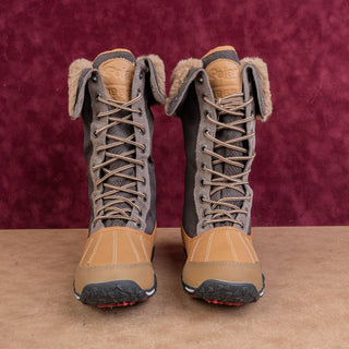 Pajar Women Genevieve Brown Leather Lace-up Cuff Winter Boots 8US EUR 39