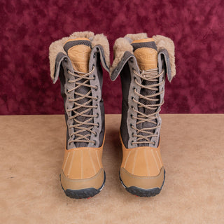 Pajar Women Genevieve Brown Leather Lace-up Cuff Winter Boots 8US EUR 39