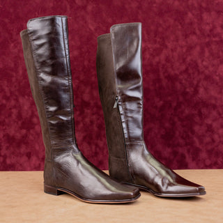 Vince Camuto Women Librina Brown Leather Zip Riding Tall boots sz 8.5