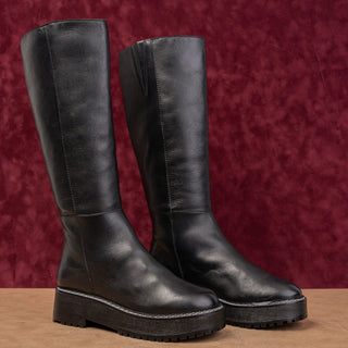 Matisse Women Black Leather Festival Party Platform Goth Knee Boots 6.5US EUR37