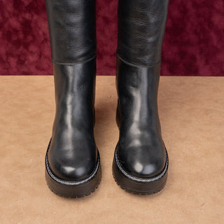 Matisse Women Black Leather Festival Party Platform Goth Knee Boots 6.5US EUR37