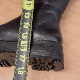 Matisse Women Black Leather Festival Party Platform Goth Knee Boots 6.5US EUR37