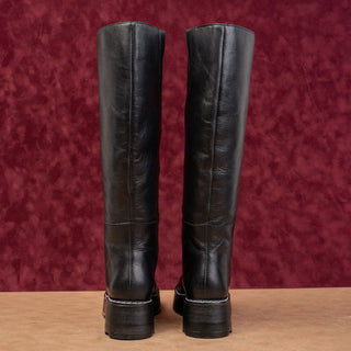Matisse Women Black Leather Festival Party Platform Goth Knee Boots 6.5US EUR37
