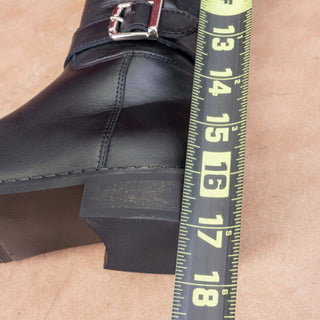 La Canadienne Women Stev Black Leather Buckle Waterproof Riding Zip Knee Boots 6