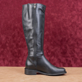 La Canadienne Women Stev Black Leather Buckle Waterproof Riding Zip Knee Boots 6