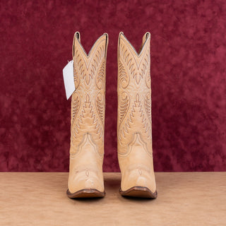 Circle G by Corral Woman Sand Cowhide Leather Western Cowboy Knee Boots sz 7.5