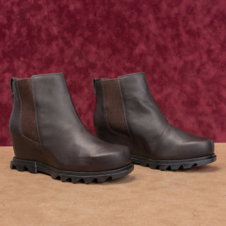 Sorel Wmn Joan Artic Waterproof Dark Brown Leather Platform Chelsea Boots 10.5