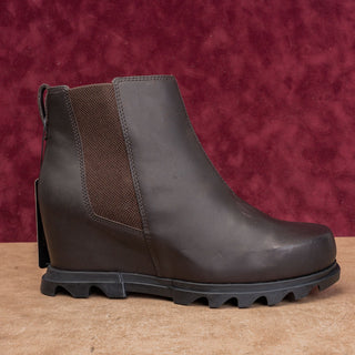 Sorel Wmn Joan Artic Waterproof Dark Brown Leather Platform Chelsea Boots 10.5