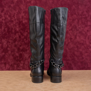 Seychelles Women Black Leather Boho Festival Party Riding Equestrian Boots sz 10