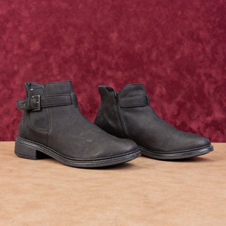 Josef Siebel Women Selena 17 Black Buckle Leather Ankle Boots 10-10.5US EUR41