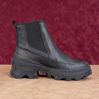 Sorel Women Brex Waterproof True Black Leather Platform Chelsea Boots sz 9