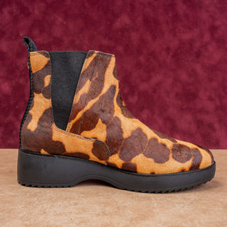 Louis Et Cie Women Zareb Leopard Print Suede Slip-on Chelsea Ankle Boots sz 8.5